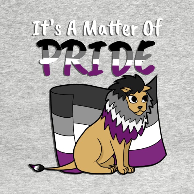 Asexual Pride Lion- With Text by marzipanpond